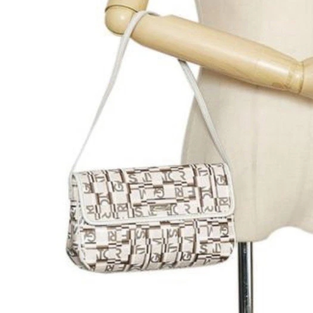 Salvatore Ferragamo White and Brown Shoulder Bag